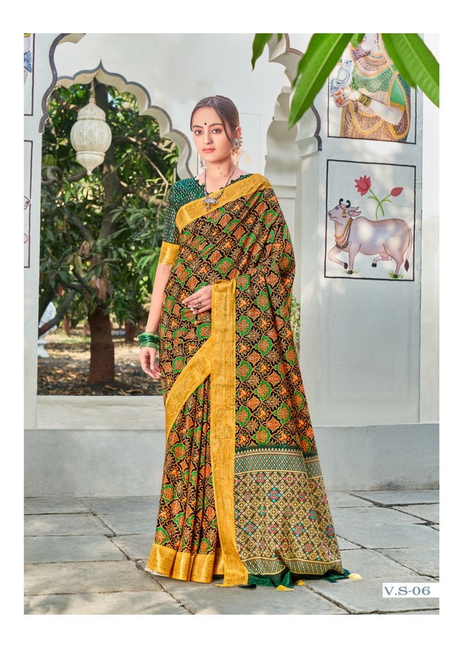 Vintage By Shvetambar V.s-01 To 09 Printed Sarees Catalog